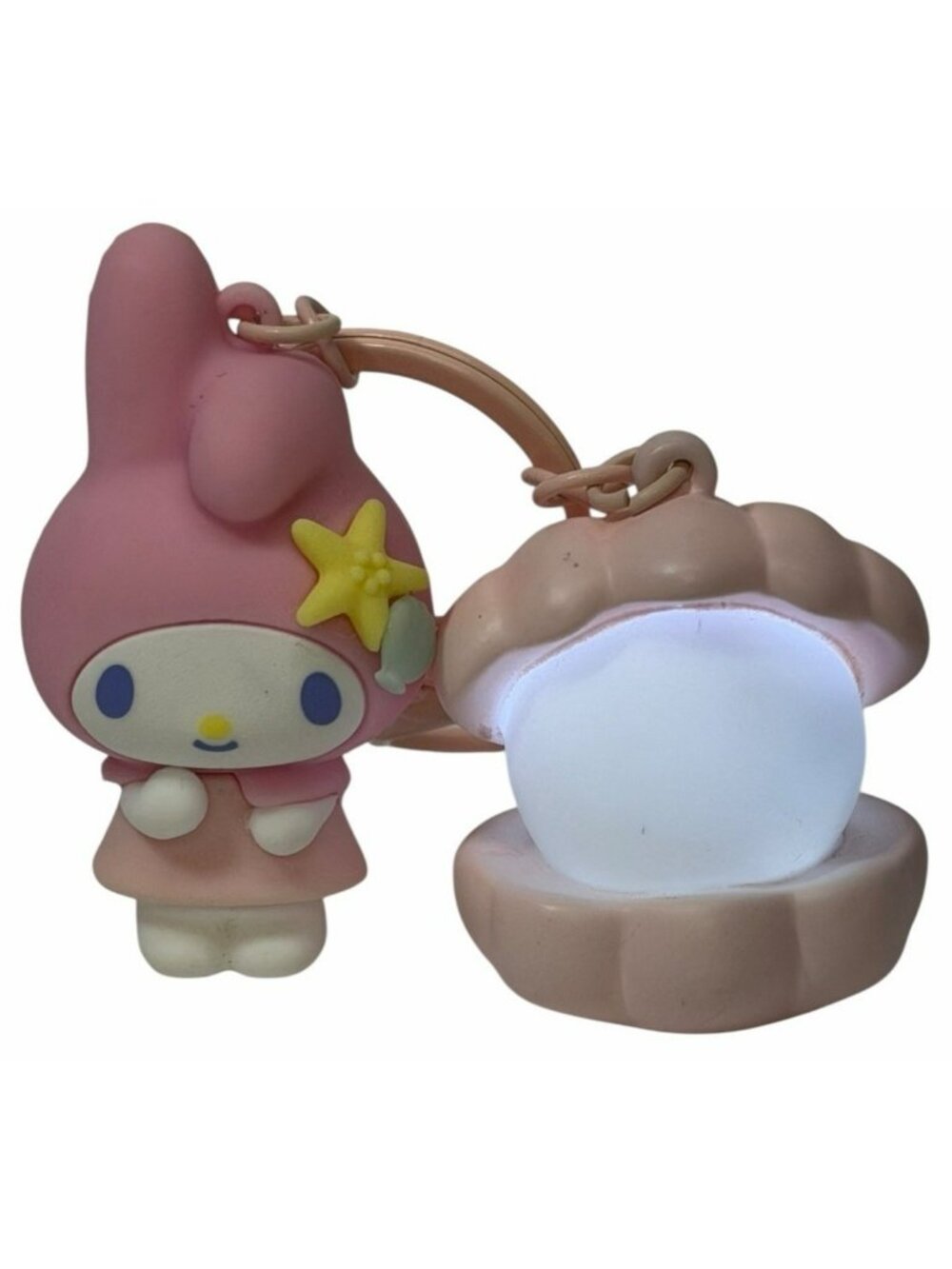 USA SELLER Sanrio My Melody Lighted Keychain Clamshell Clam Pink 2023 Light Up